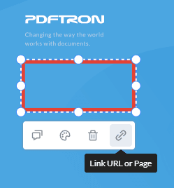 WebViewer UI ContextMenu Annotation Link Button