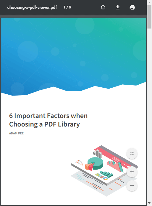 Screenshot: PDF Viewer Embedded in Website in Chrome
