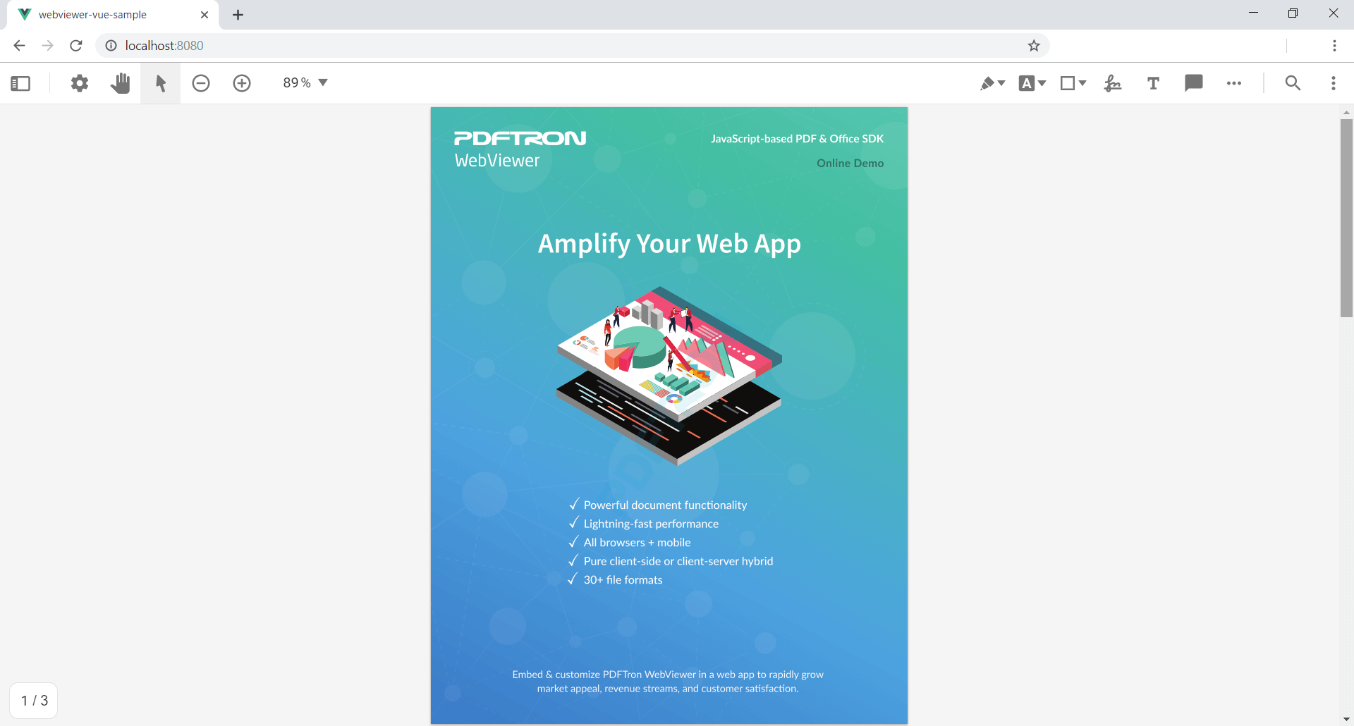 Vue WebViewer Sample